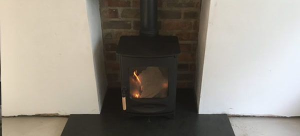 Charnwood C4 Stove installation in Street with Slate Hearth