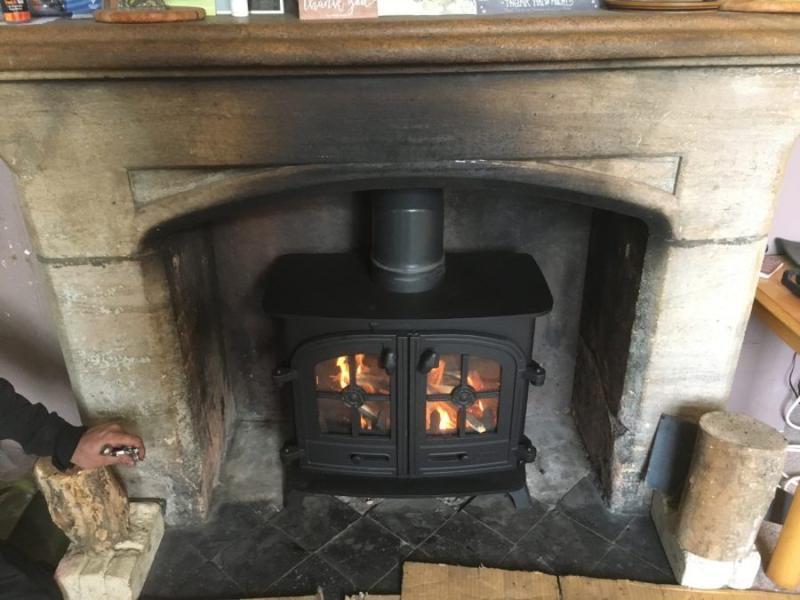 Installation of Yeoman Exe Wood burning stove in Wellington, Somerset