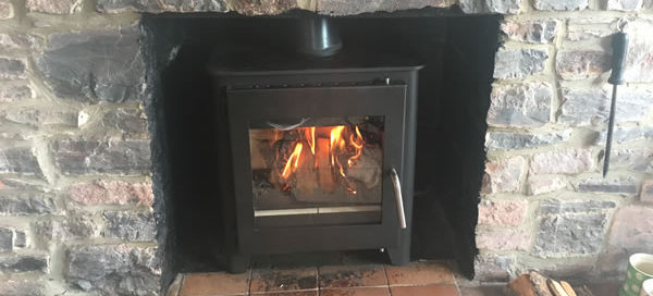 Installation of Saltfire ST1 Vision wood burning stove in Taunton
