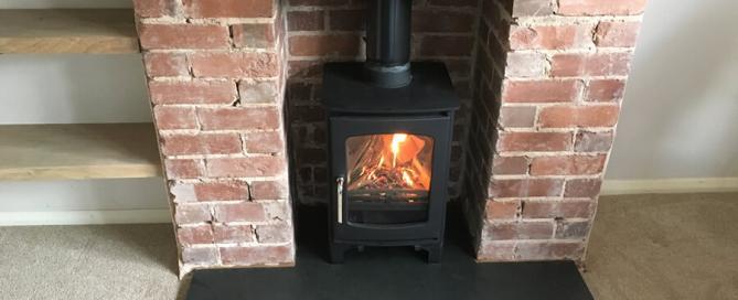 Woodburner and Slate Hearth Installation in Tiverton