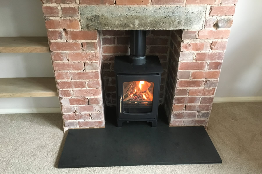 Woodburner And Slate Hearth Installation In Tiverton Cosy Stoves