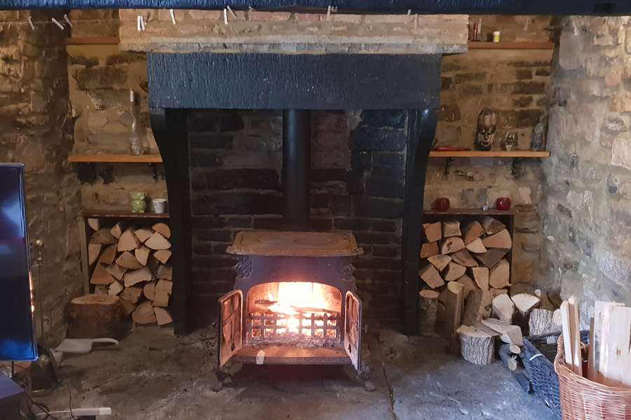 Wood burning stove installation in Taunton