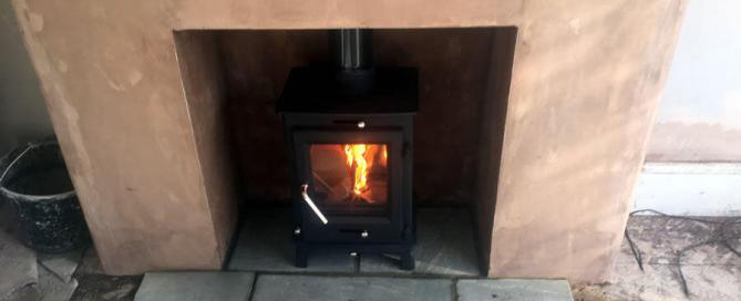 Installation of Defra eCosy Ottawa Woodburning stove in Taunton