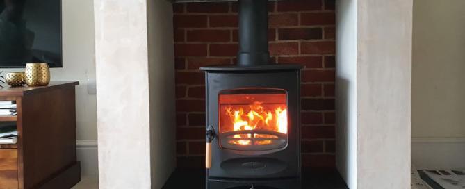 Completed Woodburner Installation with False Chimney Breast in Taunton, Somerset