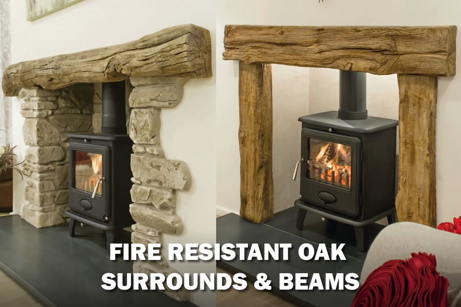 Fire Resistant Oak Mantels and Beams