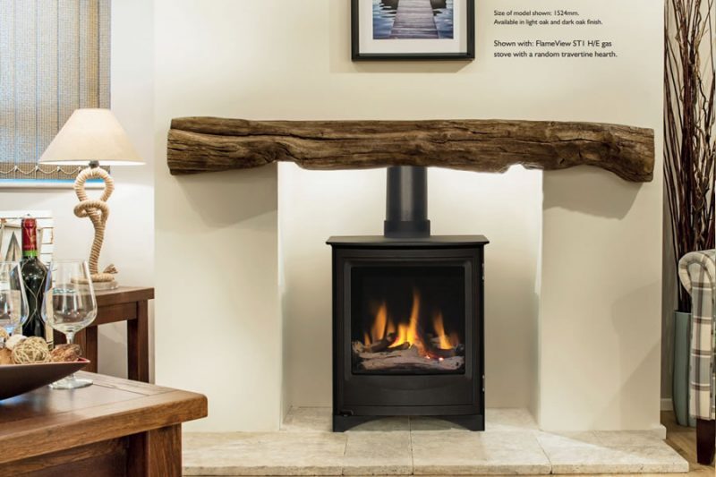 Oak Effect FIre Resistant Mantel and Beams for your Fireplace