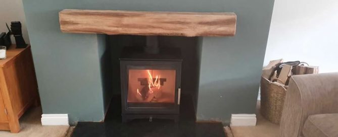 Completed installation of woodburner