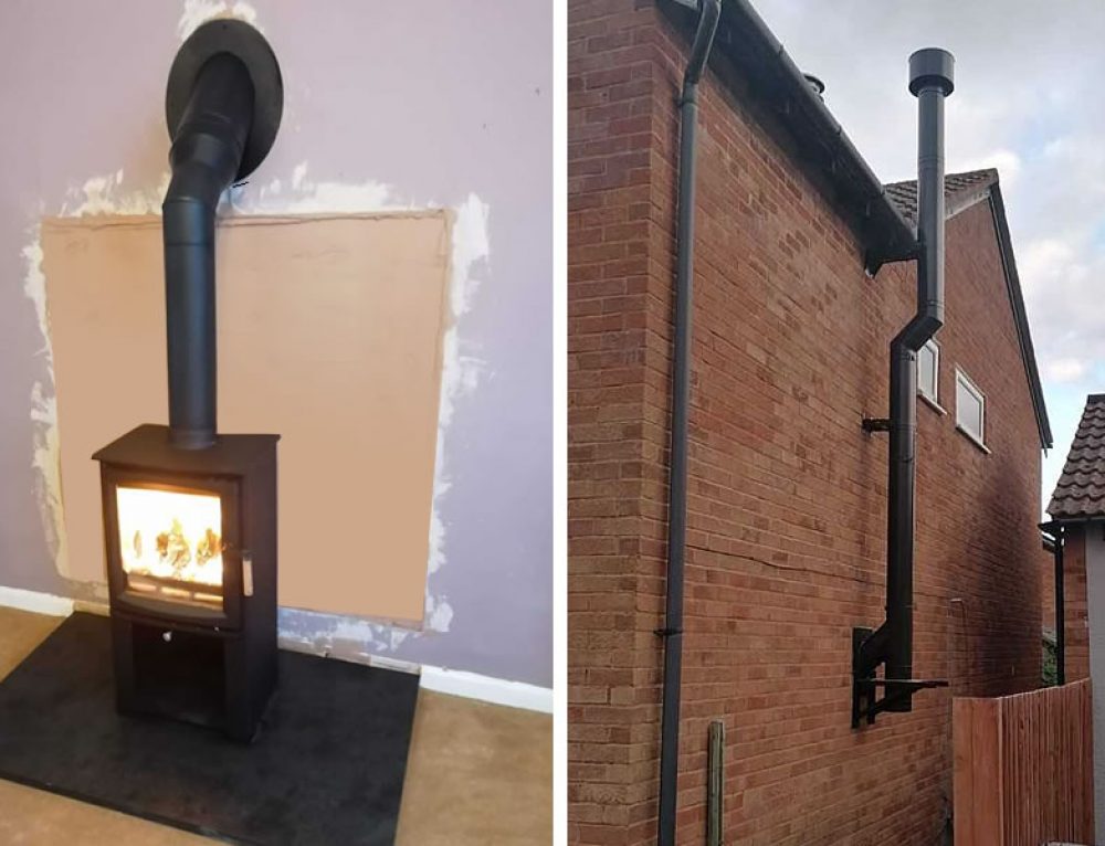 Charnwood C6 Woodburner Install In Taunton Cosy Stoves   Woodburner Installation With Twinwall Chimney System 500x383@2x 