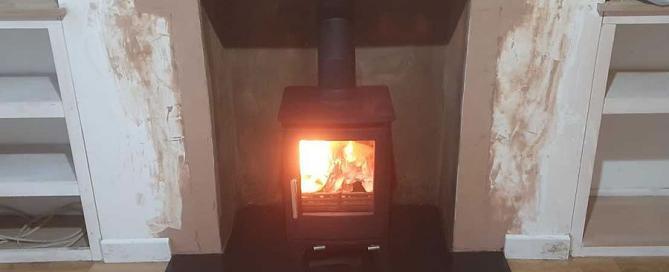 fireplace enlargement woodburner installation Burnham on Sea Somerset After