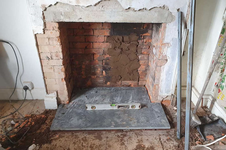Fireplace Knockout and Renovation in Glastonbury