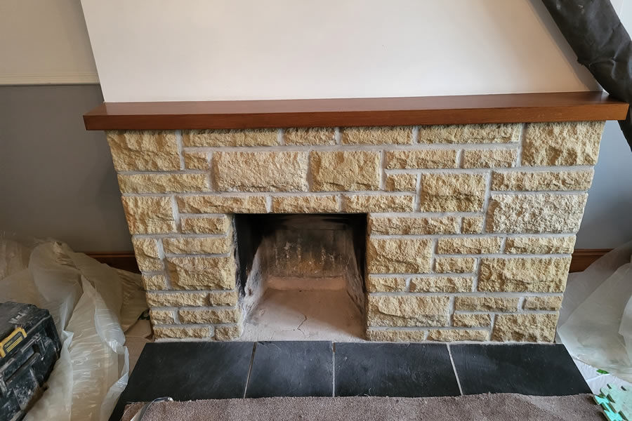 fireplace renovation at Holywell Lake Wellington before