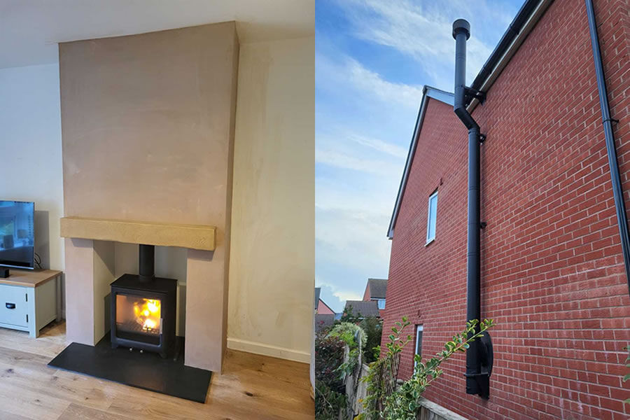 False chimney breast construction-stove installation new build home