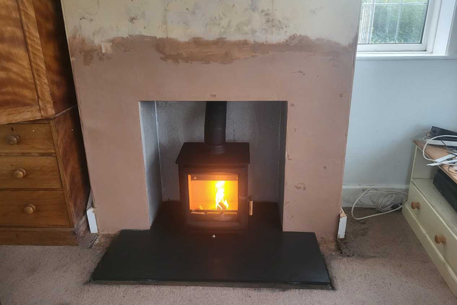Completed fireplace renovation in Taunton, Somerset
