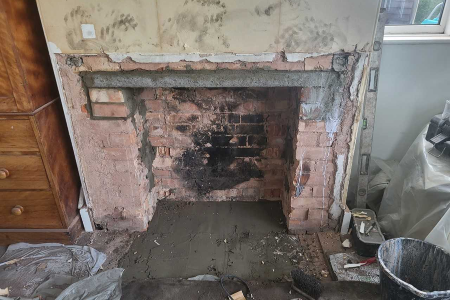 During Fireplace renovation in Taunton, Somerset