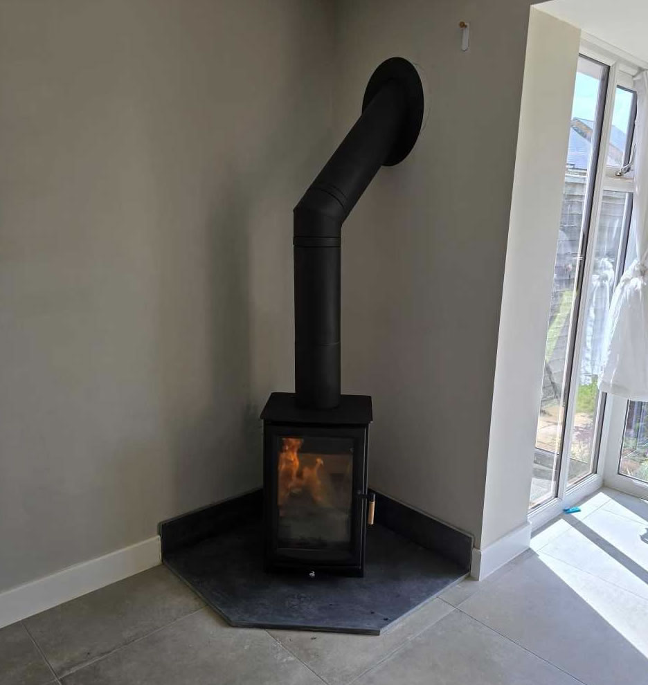 wood burner installation new build taunton