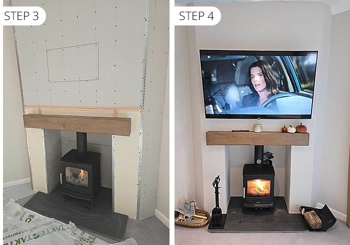 Corner Chimney Breast Construction for Woodburner using Twinwall Chimney Flue