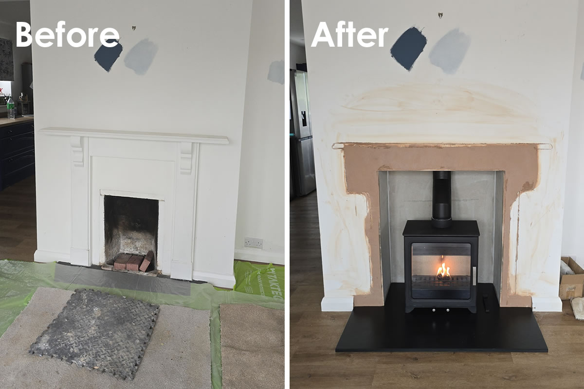 fireplace knockout opening Taunton Somerset