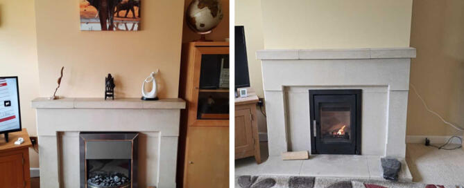 Electric fire replacement for new woodburner