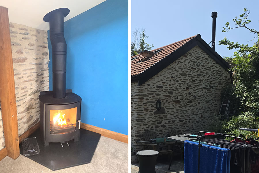 woodburners with short distances to combustibles