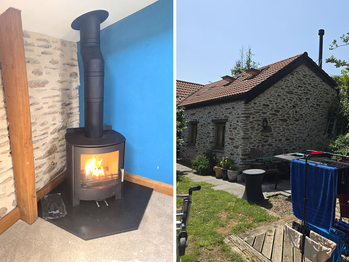 woodburners with short distances to combustibles